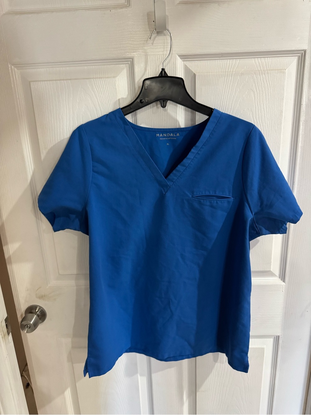 Mandala Women’s V-Neck Medical Scrub Top in Royal Blue